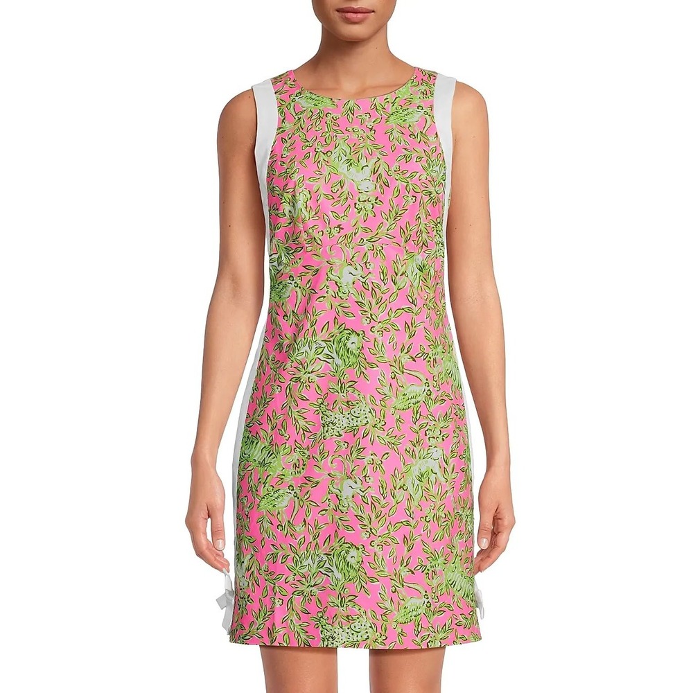 Lilly Pulitzer Beckler Stretch Shift Dress Rousseau Pink Mane Character size 12